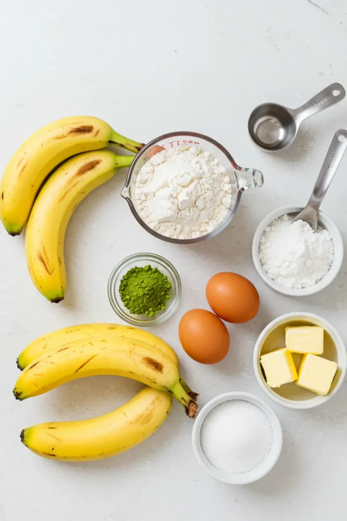 ingredients Matcha banana bread