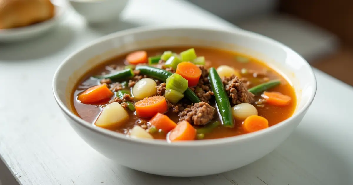 vegetable soup with ground beef