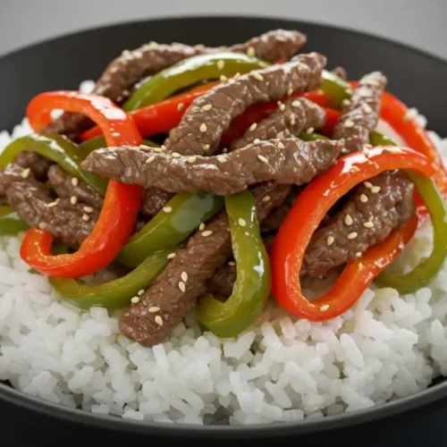 beef and pepper rice bowl