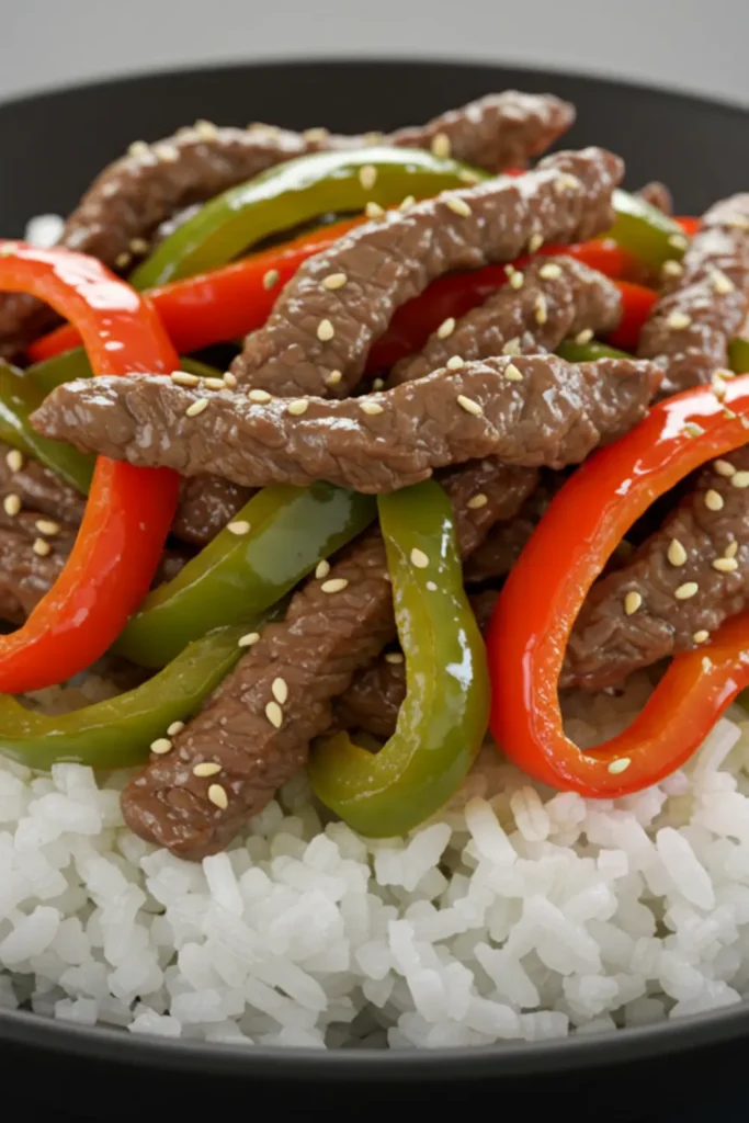 beef and pepper rice bowl recipe