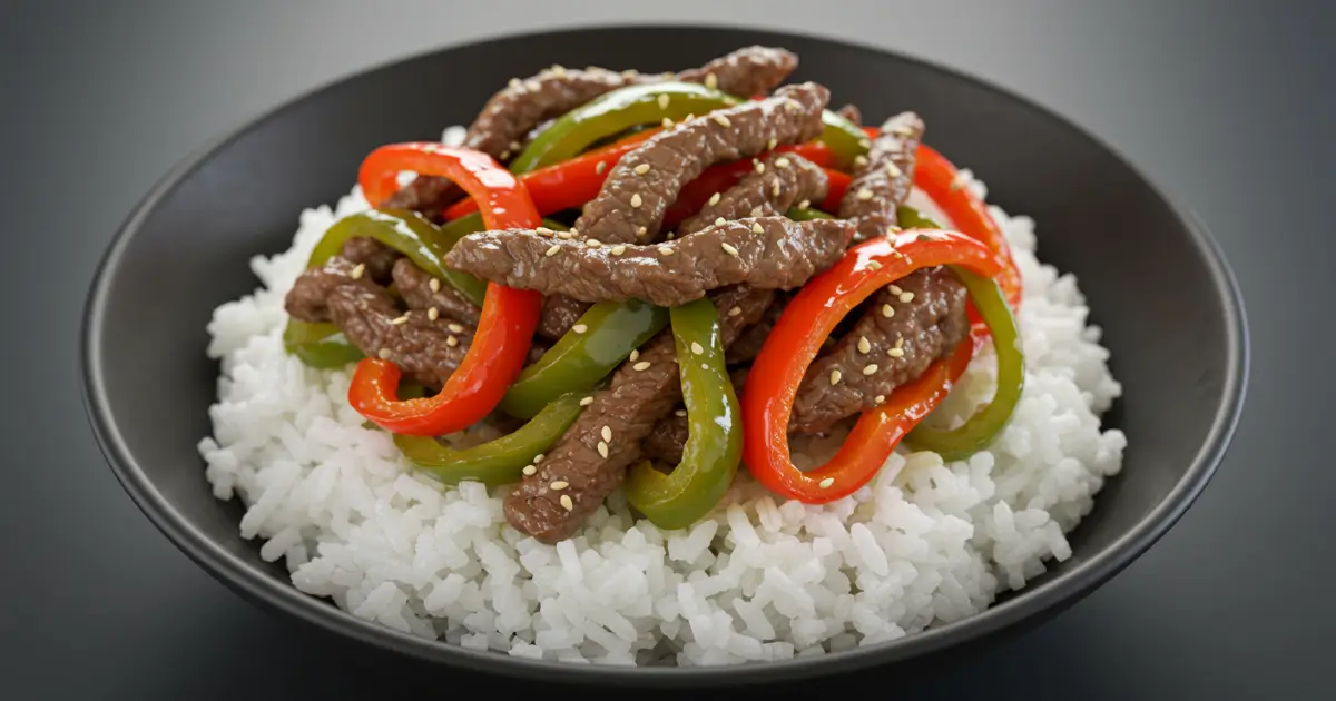 beef and pepper rice bowl