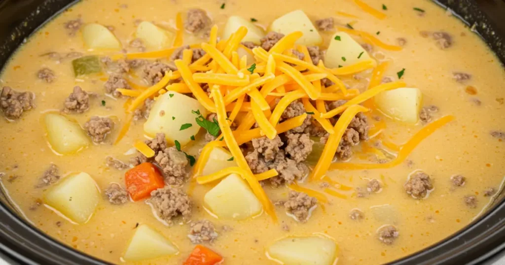cheeseburger soup crockpot