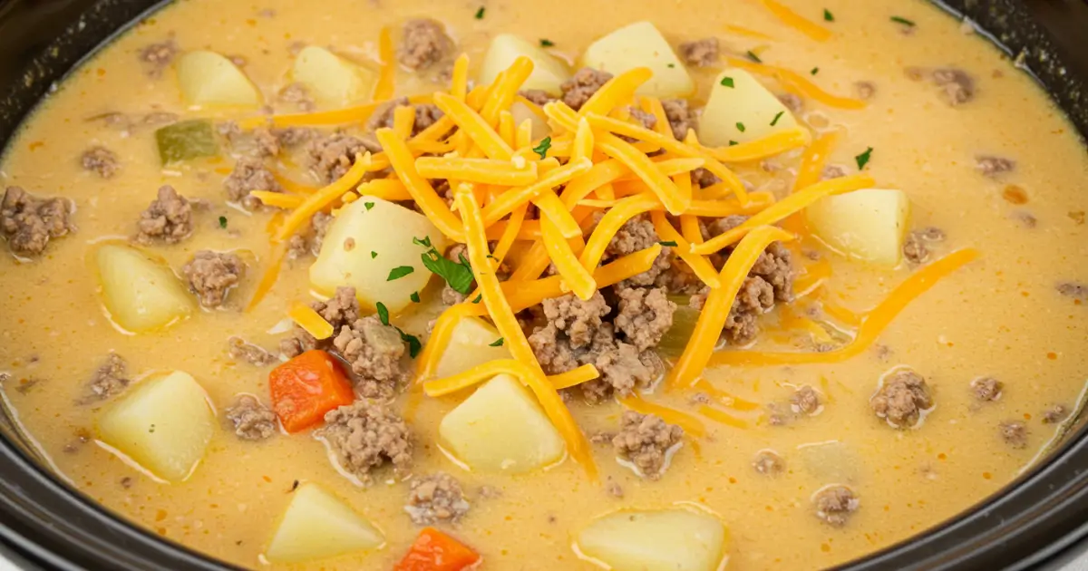 cheeseburger soup crockpot