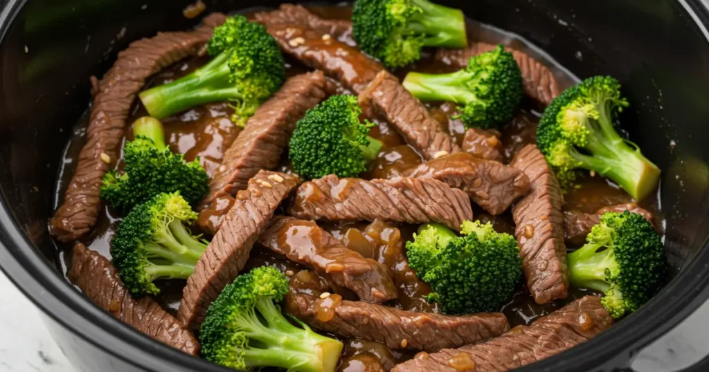 slow cooker beef and broccoli