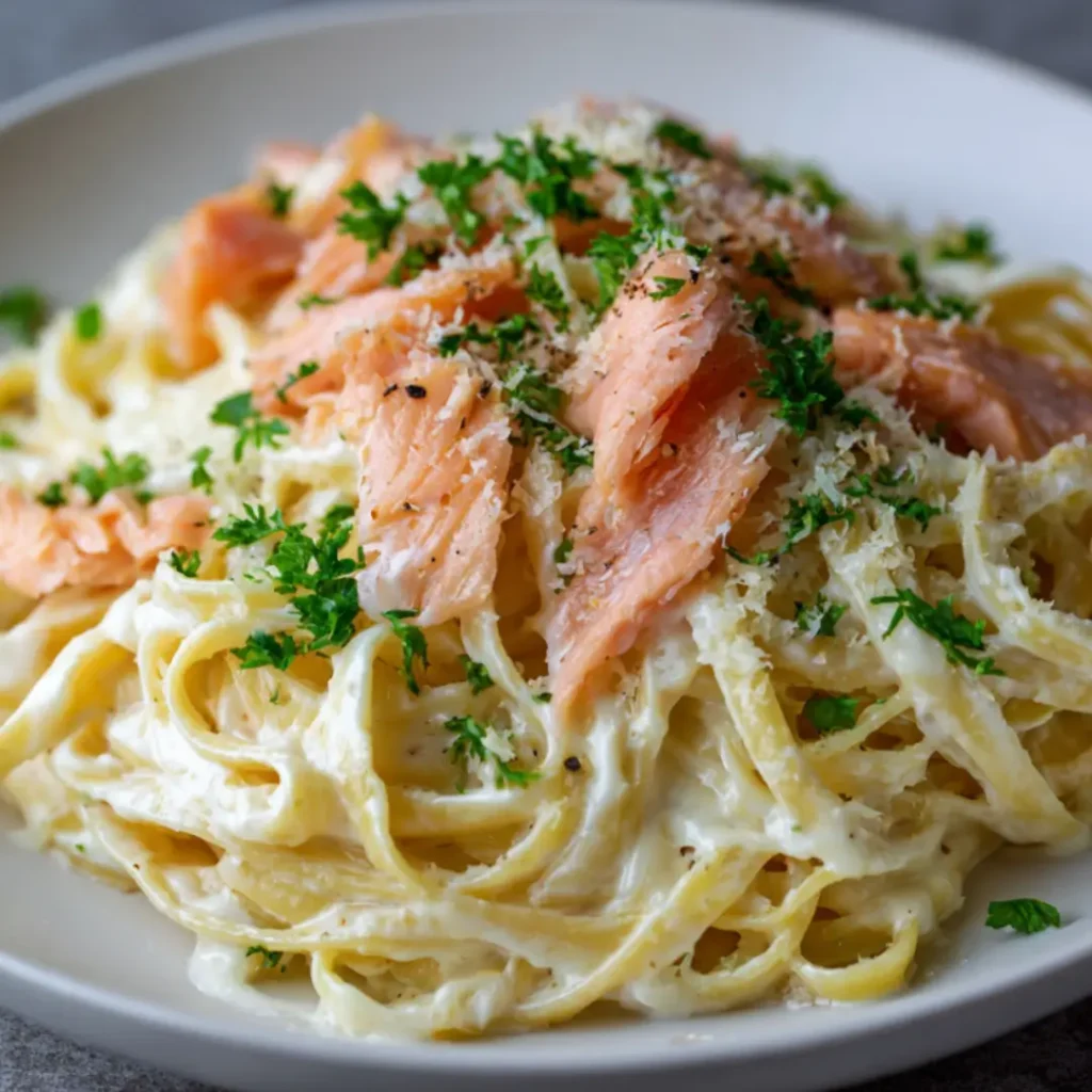 Salmon Alfredo Pasta