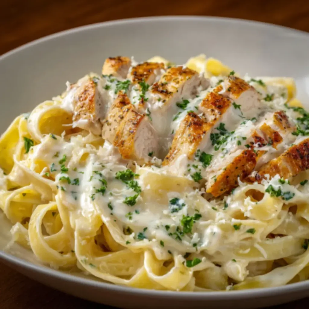 pasta alfredo con pollo