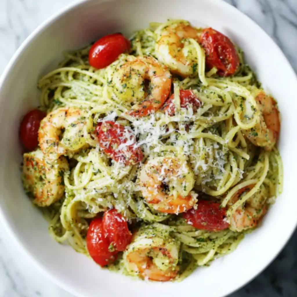 pesto shrimp pasta