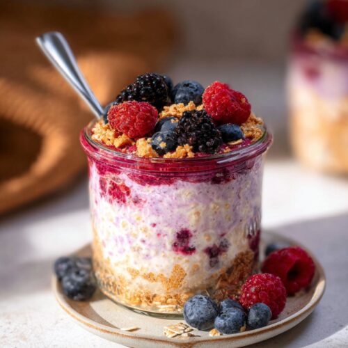 Berry Cheesecake Overnight Oats