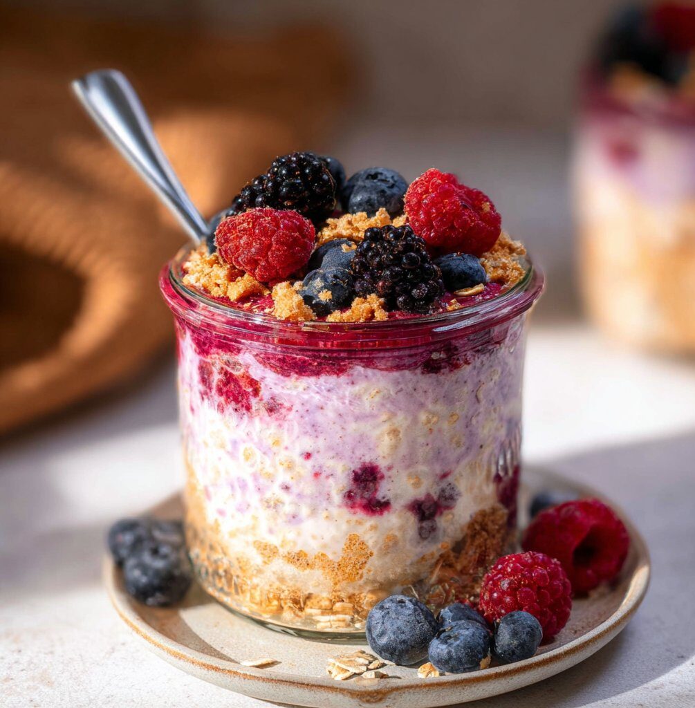 Berry Cheesecake Overnight Oats