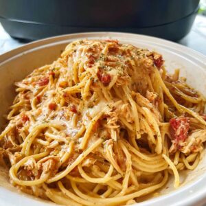 Crockpot Chicken Spaghetti