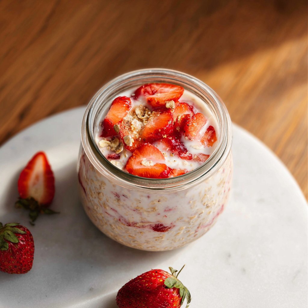Strawberries and Cream Overnight Oats