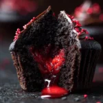 Bleeding Black Halloween Cupcakes