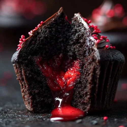 Bleeding Black Halloween Cupcakes