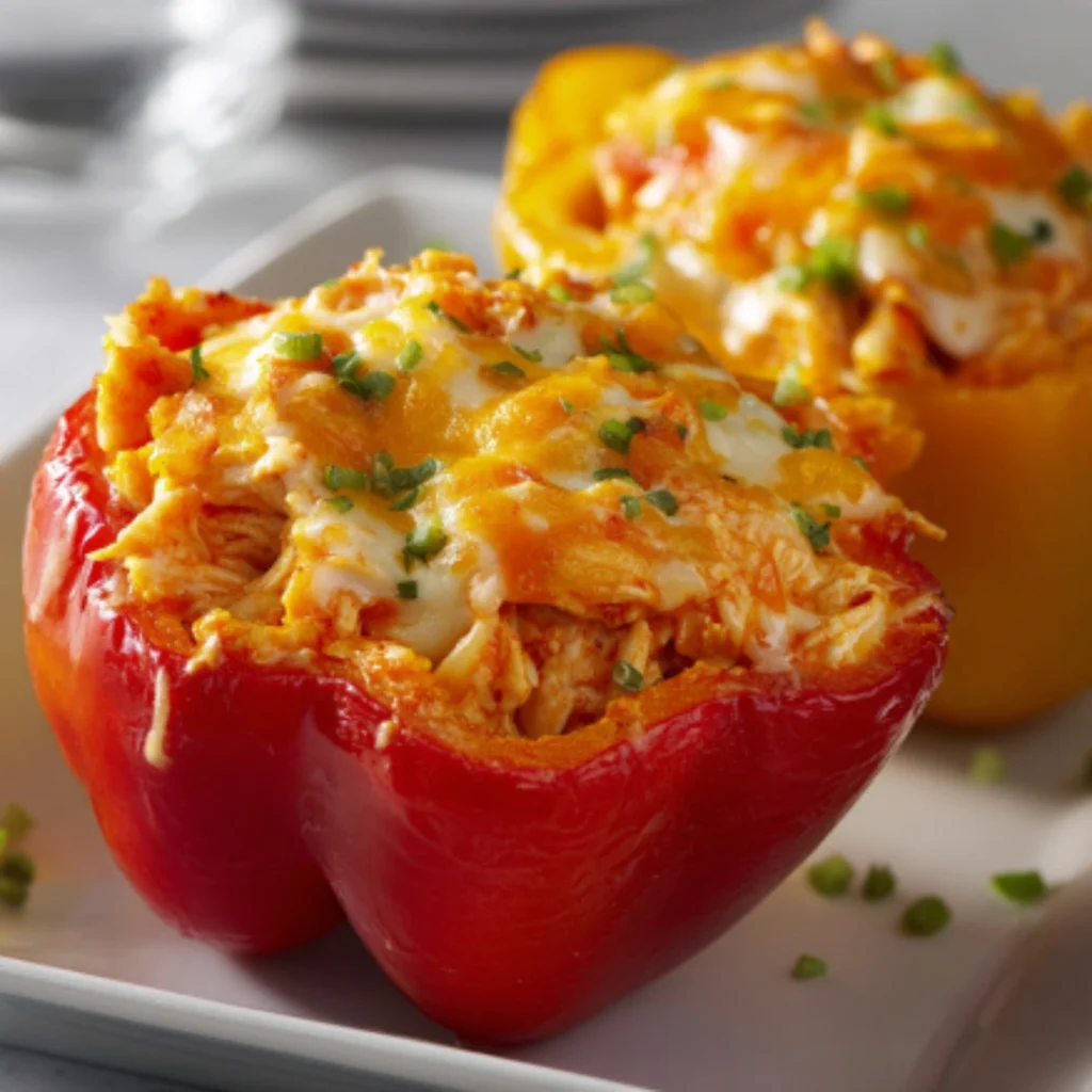 buffalo chicken stuffed peppers