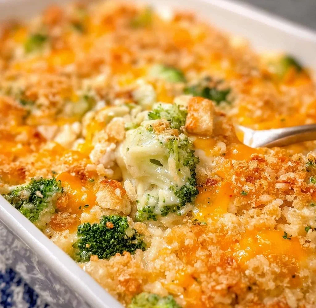 Cheesy Chicken Broccoli Rice Casserole