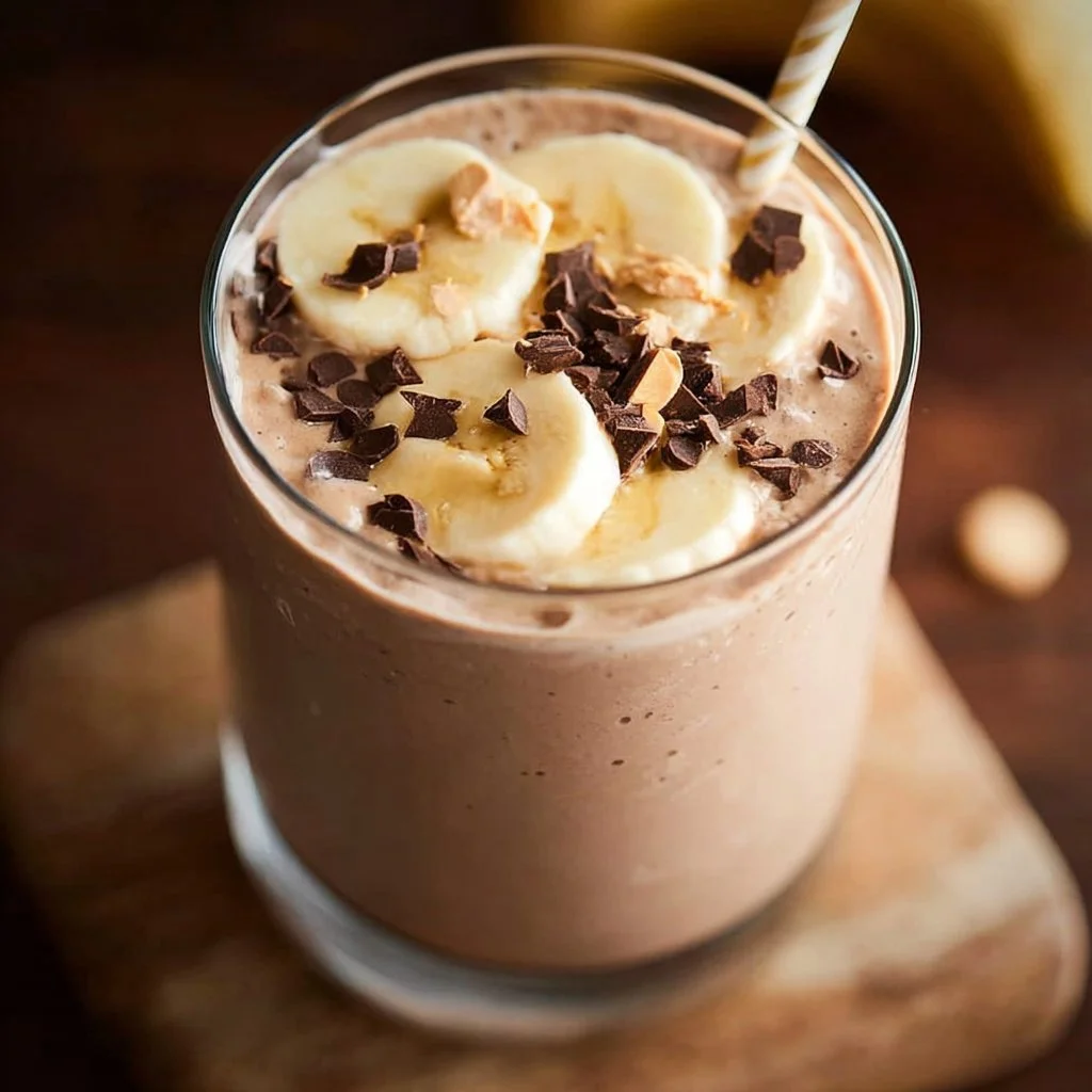 Chocolate Peanut Butter Banana Smoothie