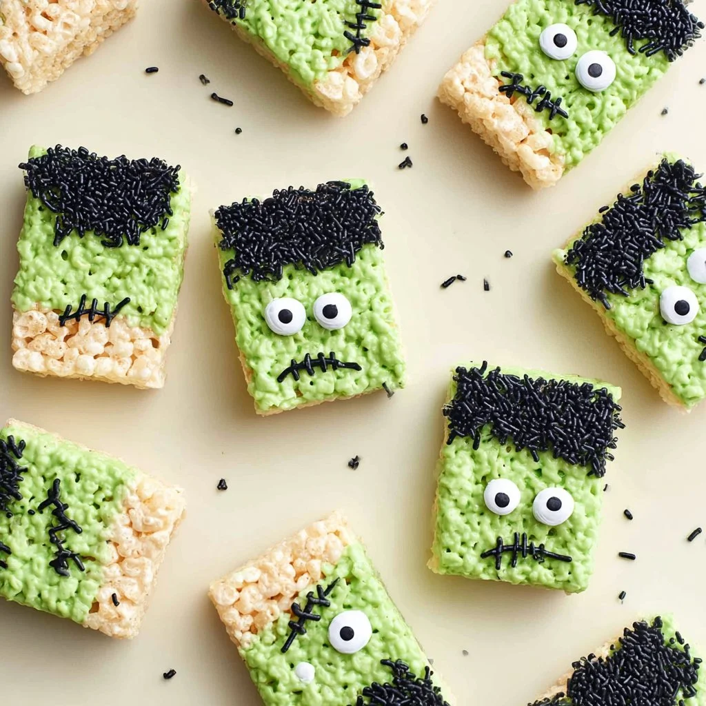 Frankenstein Halloween Rice Krispie Treats