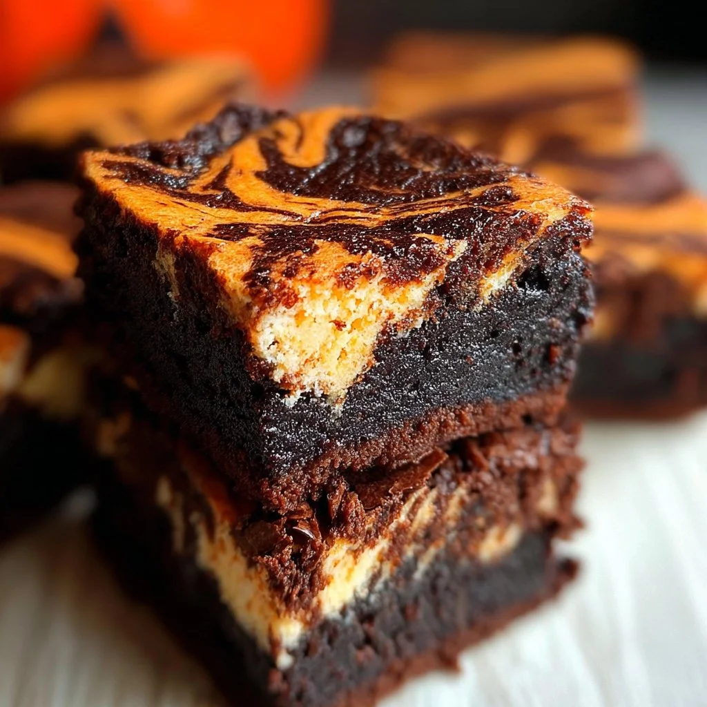 Halloween Cream Cheese Swirl Brownies