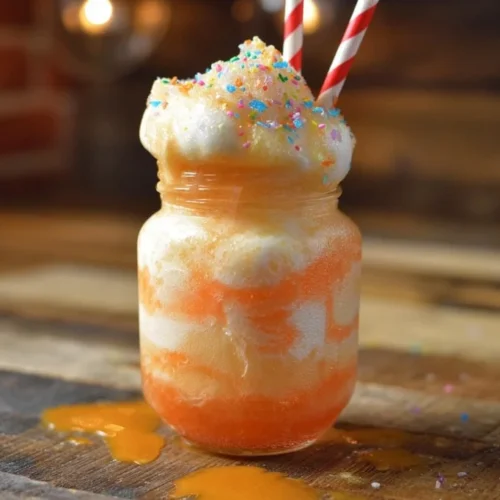 Halloween ice cream floats with festive toppings and spooky designs