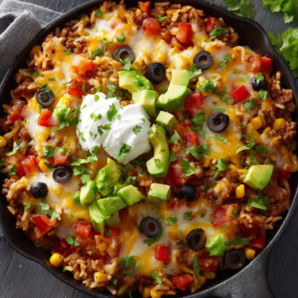 mexican beef and rice skillet