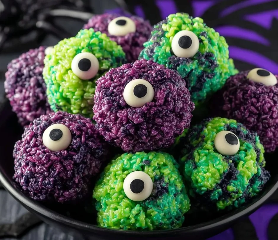 Monster Eye Balls Rice Krispie Bites