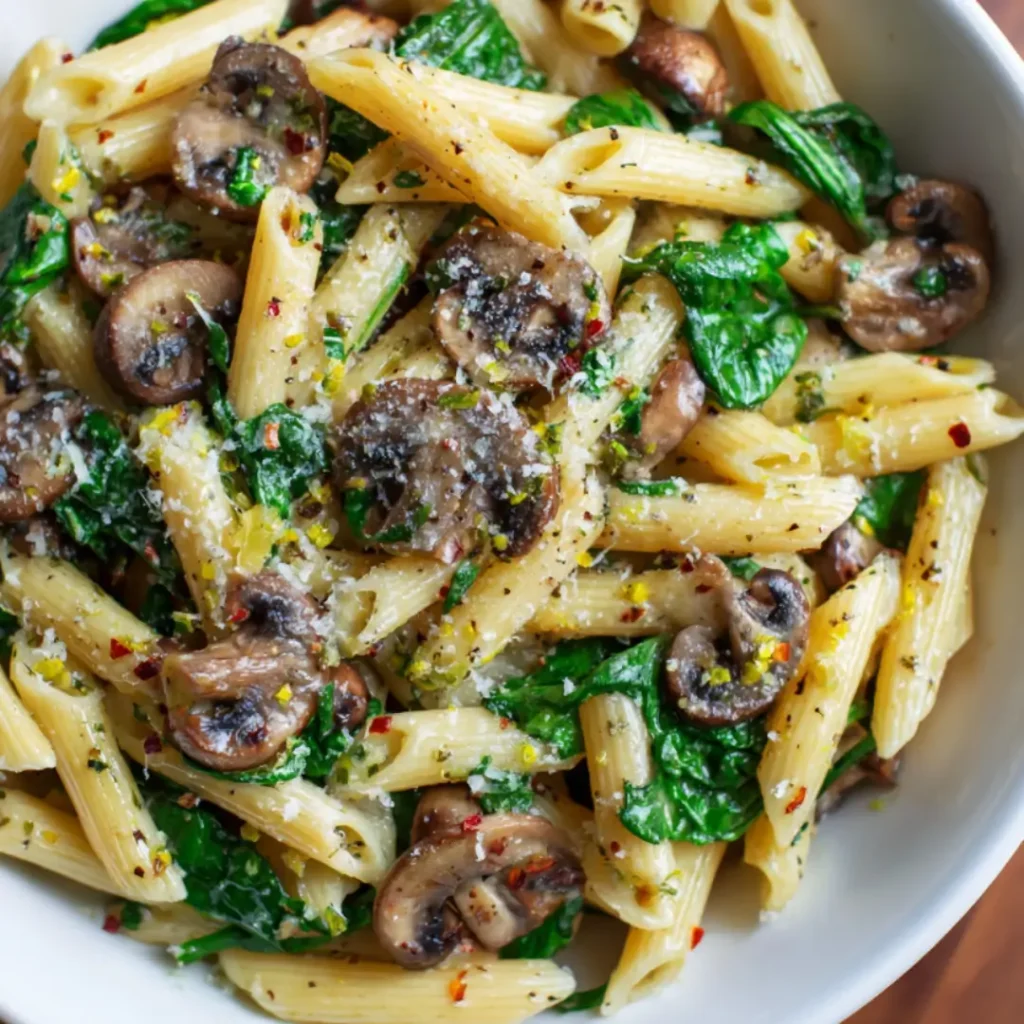 mushroom spinach pasta