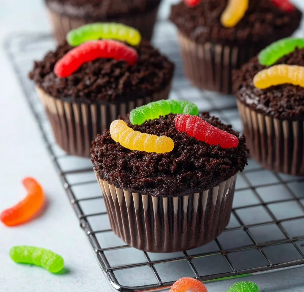 Pudding Filled Dirt Cupcakes