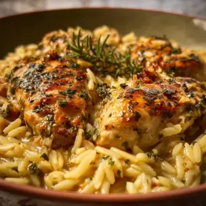 Slow Cooker Parmesan Herb Chicken & Orzo