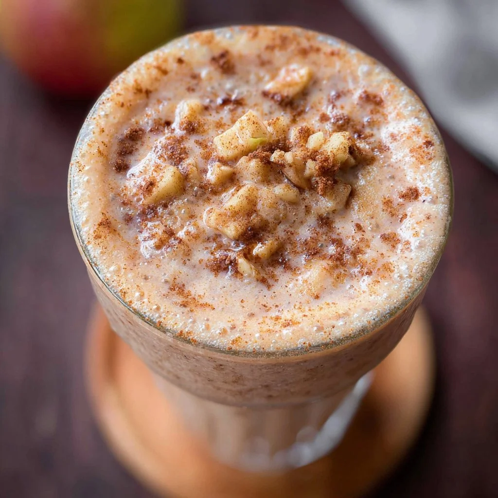 Apple Pie Smoothie with fresh apples and spices in a glass