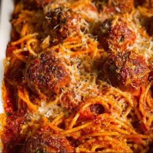Baked Spaghetti and Meatballs