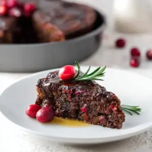 Christmas Cranberry Pudding served with rich butter sauce