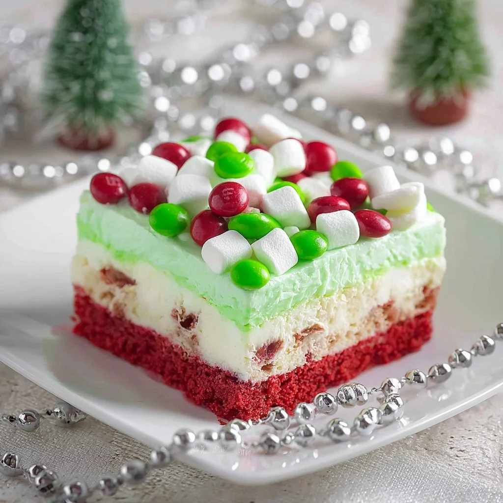 Delicious Christmas Lasagna served on a festive table during the holidays