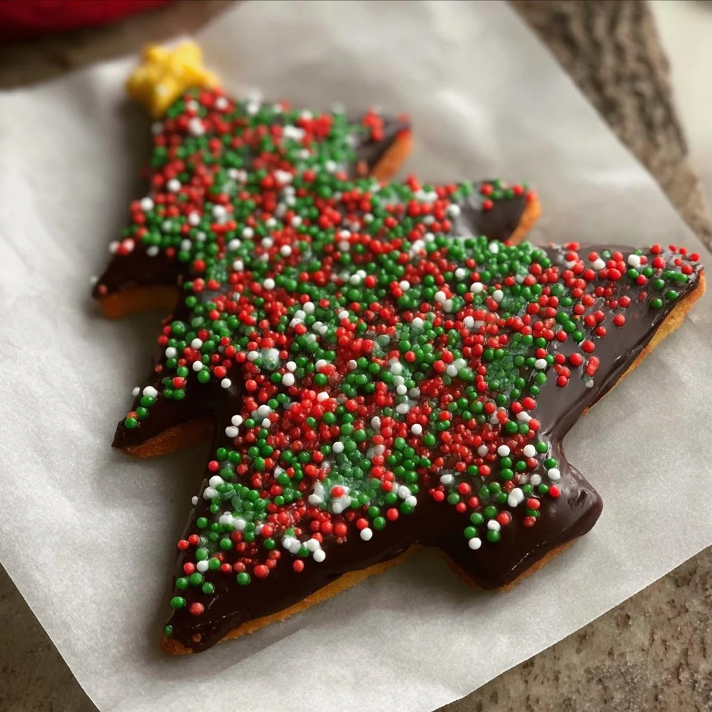 Christmas Tree Rainbow Cookie Cake decorated with vibrant layers and festive design