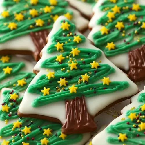 Delicious Christmas Tree White Chocolate Bark decorated with festive toppings