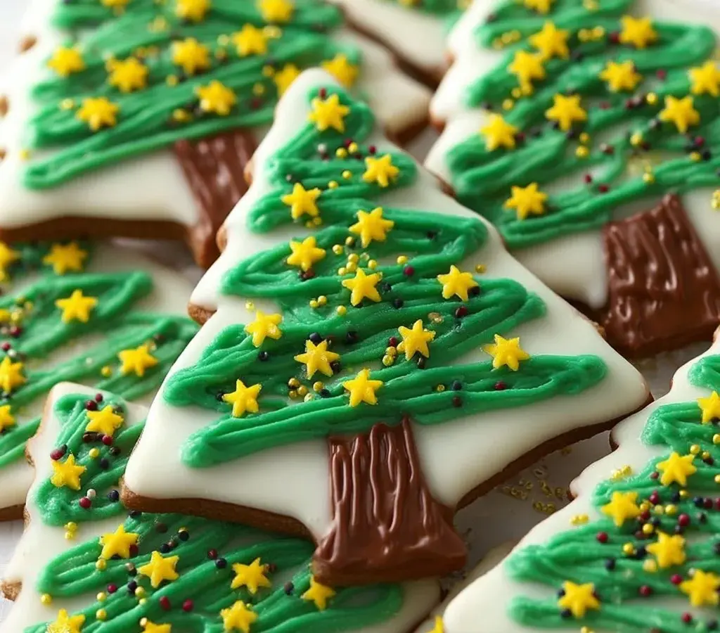 Delicious Christmas Tree White Chocolate Bark decorated with festive toppings