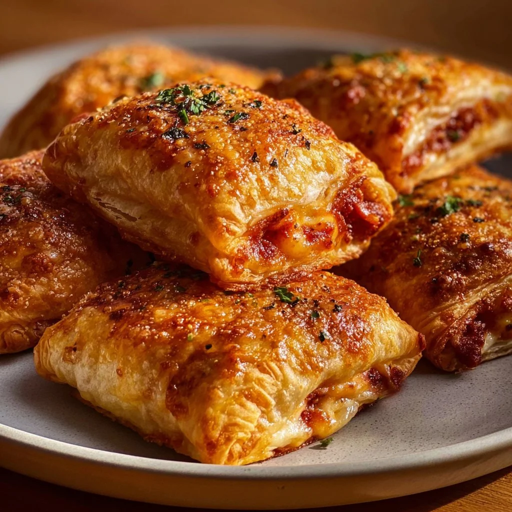 Crispy air fryer pizza rolls served on a plate.