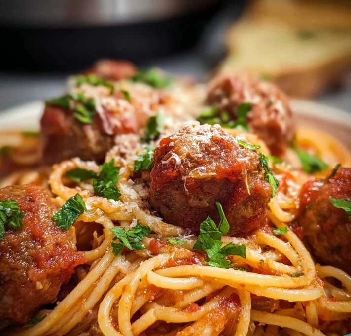 Crock Pot Spaghetti and Meatballs