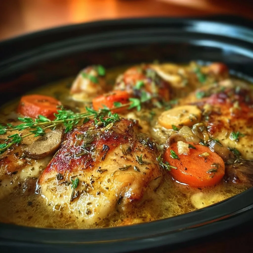 Delicious Crockpot Ranch Chicken served on a rustic plate