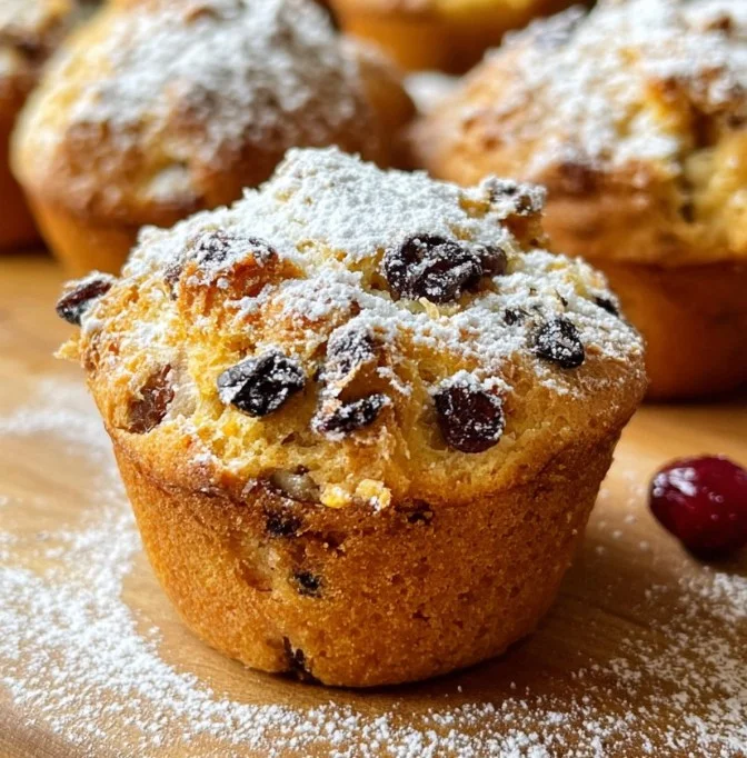 Easy Christmas Stollen Muffins, a festive baked delicacy with nuts and dried fruits.