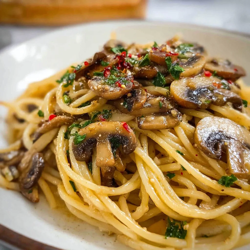 Garlic Mushroom Spaghetti