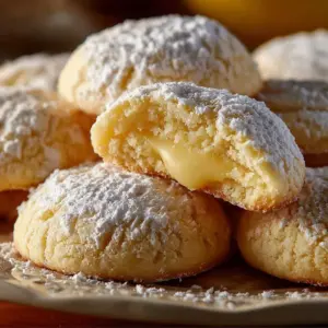 Delicious lemon meltaways on a plate, showcasing their buttery texture and vibrant color.