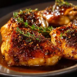 Delicious Maple Dijon Chicken served with vegetables on a plate