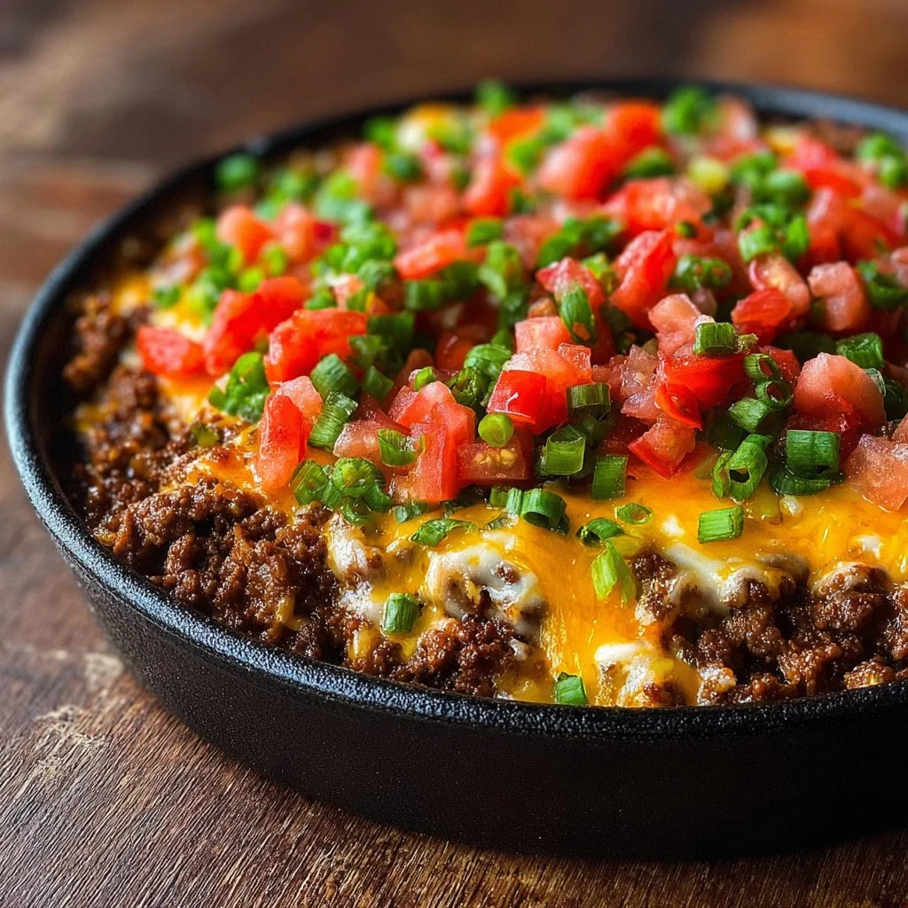 Delicious Meaty Texas Trash Dip served in a bowl
