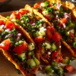 Mediterranean Chicken Tacos served with fresh ingredients and herbs