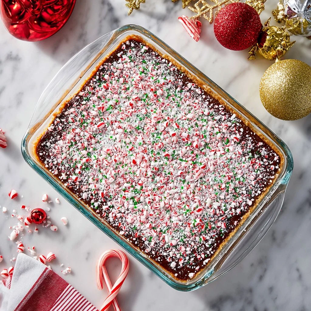 Freshly baked peppermint bark cookies with festive decorations
