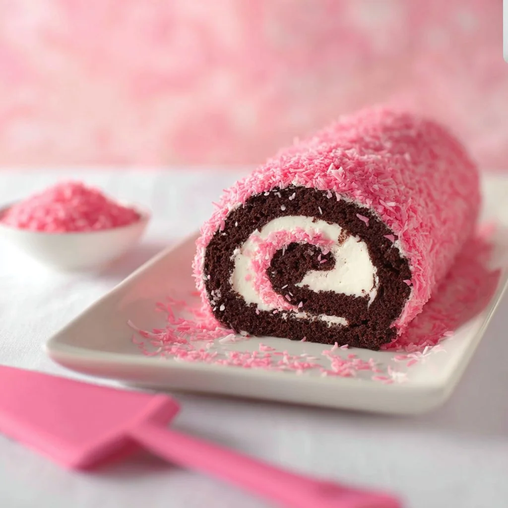 Delicious SnoBall Cake Roll with fluffy cake and creamy filling
