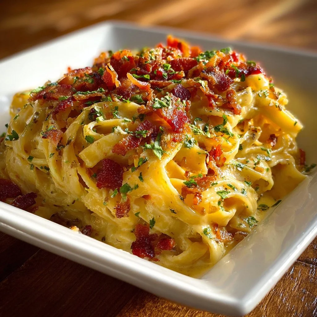 Baked spicy Southern cheesy chicken spaghetti casserole dish with ingredients