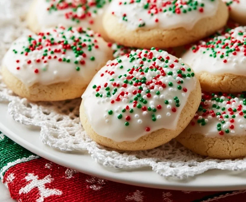 A variety of traditional Italian Christmas cookies on a festive table.