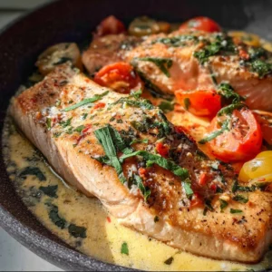 Delicious Tuscan Salmon dish with fresh herbs and spices
