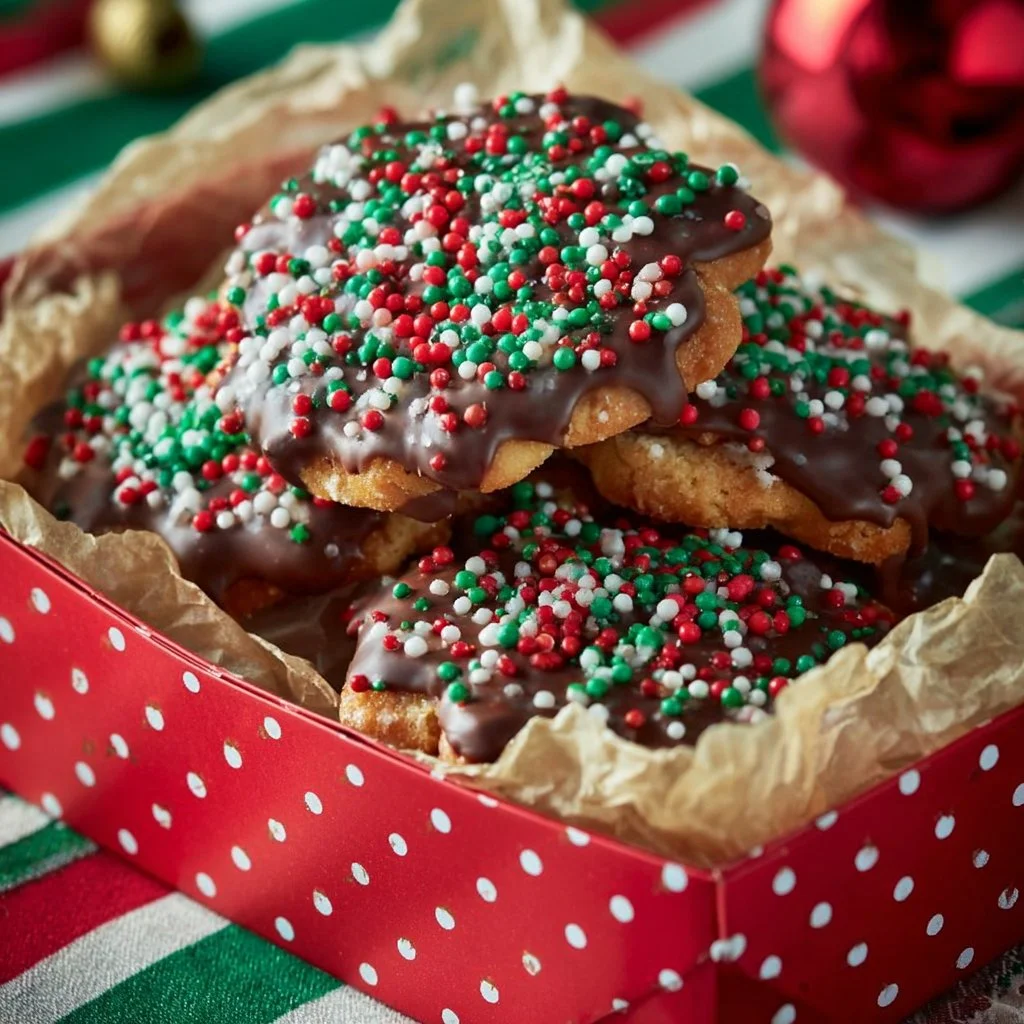 Delicious 20 Minute Christmas Crack recipe with festive toppings and chocolate.